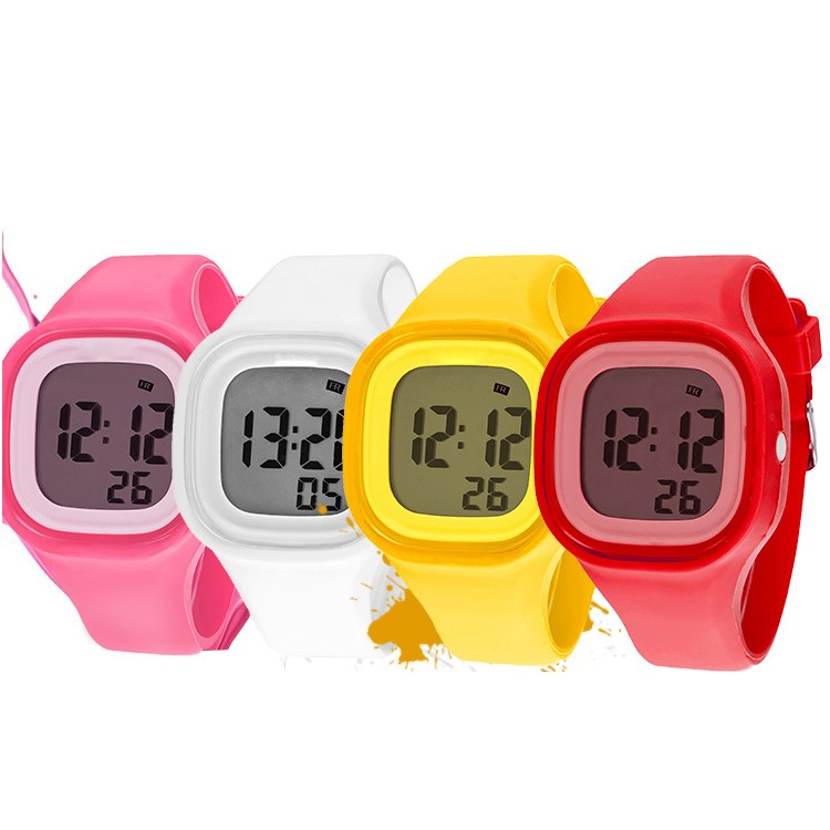 Helle Süßigkeit-Farbe 50M wasserdichte Sport-Digitaluhr mit Silikon-Band - Grün-9