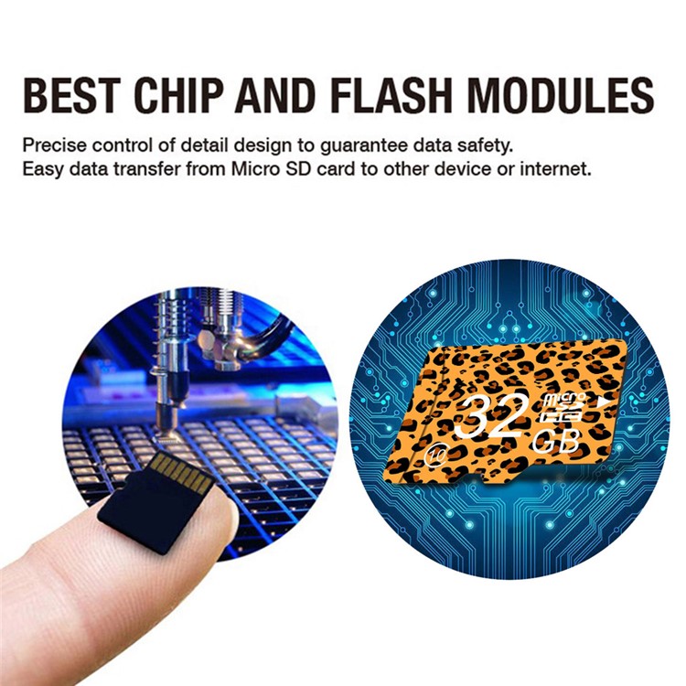 CEMOO Leopard Print Series 32GB High Speed Micro SDXC Card Memory Card Class 10 with Adapter-3