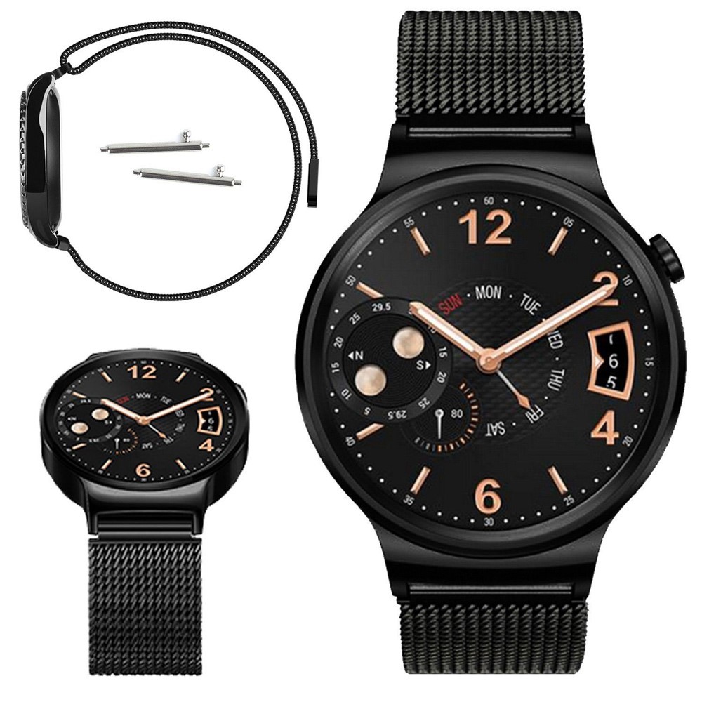 Magnetic Milanese Stainless Steel Mesh Watch Strap for Huawei Watch - Black-4