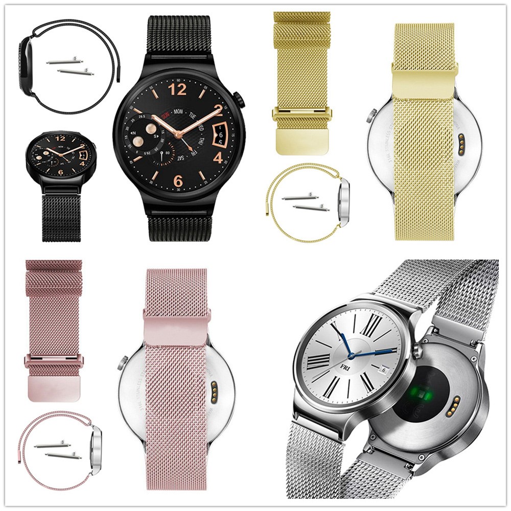 Magnetic Milanese Stainless Steel Mesh Watch Strap for Huawei Watch - Black-6