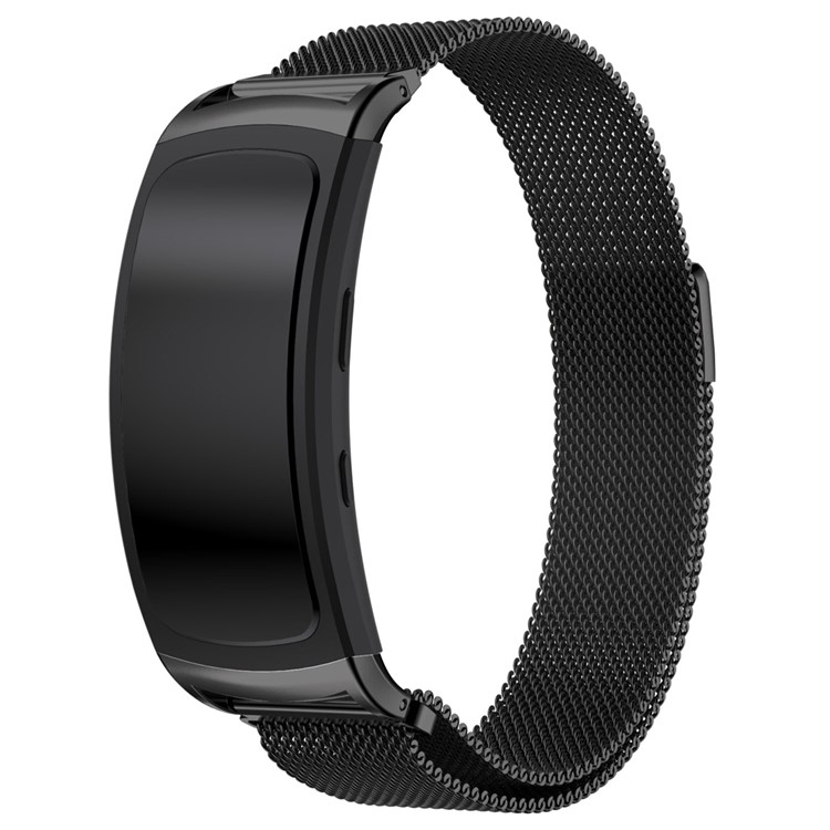 Mesh Design Magnetic Milanese Stainless Steel Watch Band for Samsung Gear Fit 2 SM-R360 - Black-2