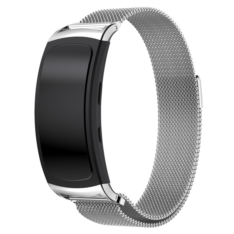 Mesh Design Magnetic Milanese Luxury Stainless Steel Watch Band for Samsung Gear Fit 2 SM-R360 - Silver Color-2