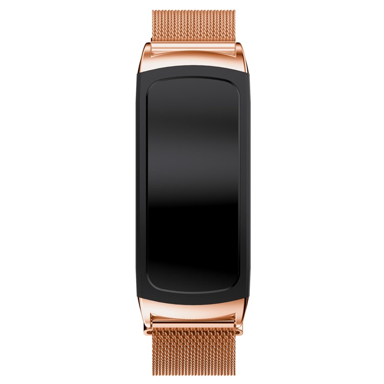 Mesh Design Magnetic Milanese Stainless Steel Watch Band Bracelet for Samsung Gear Fit 2 SM-R360 - Rose Gold Color-4