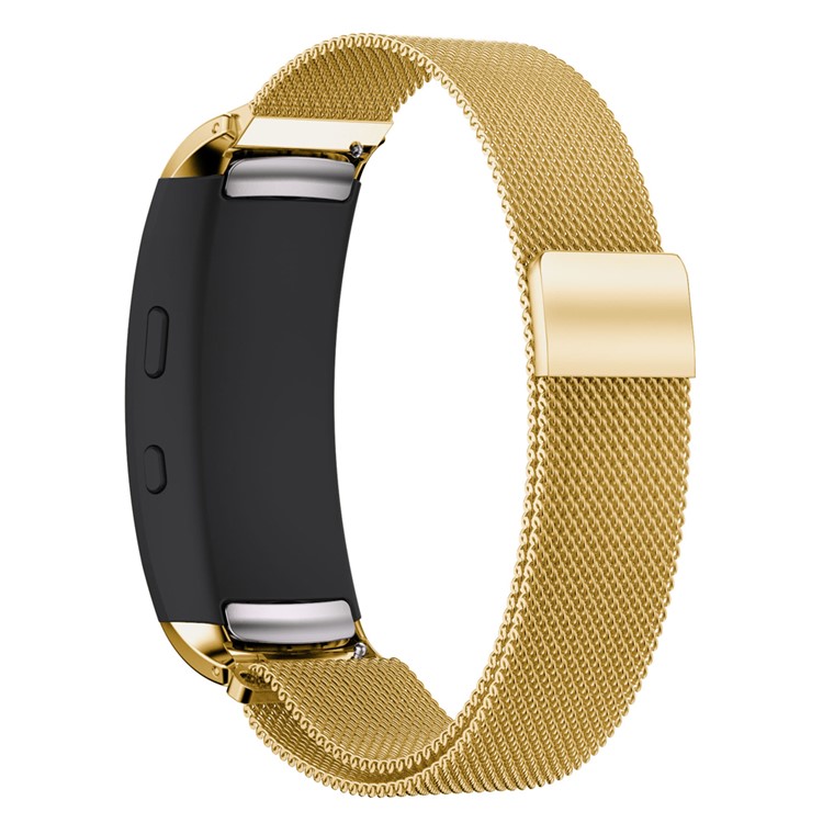Mesh Design Magnetic Milanese Stainless Steel Watchband Wrist Strap for Samsung Gear Fit 2 SM-R360 - Gold Color-1