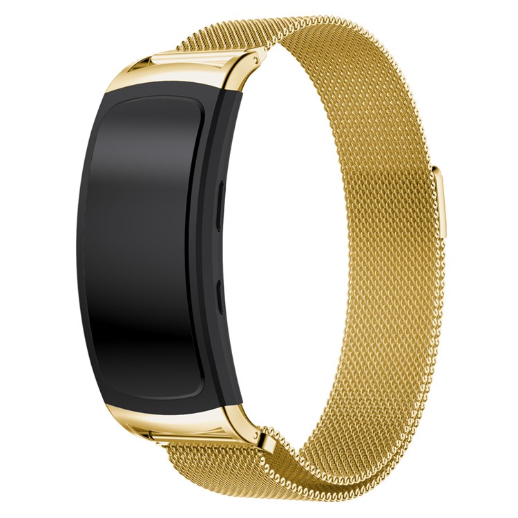 Mesh Design Magnetic Milanese Stainless Steel Watchband Wrist Strap for Samsung Gear Fit 2 SM-R360 - Gold Color-2
