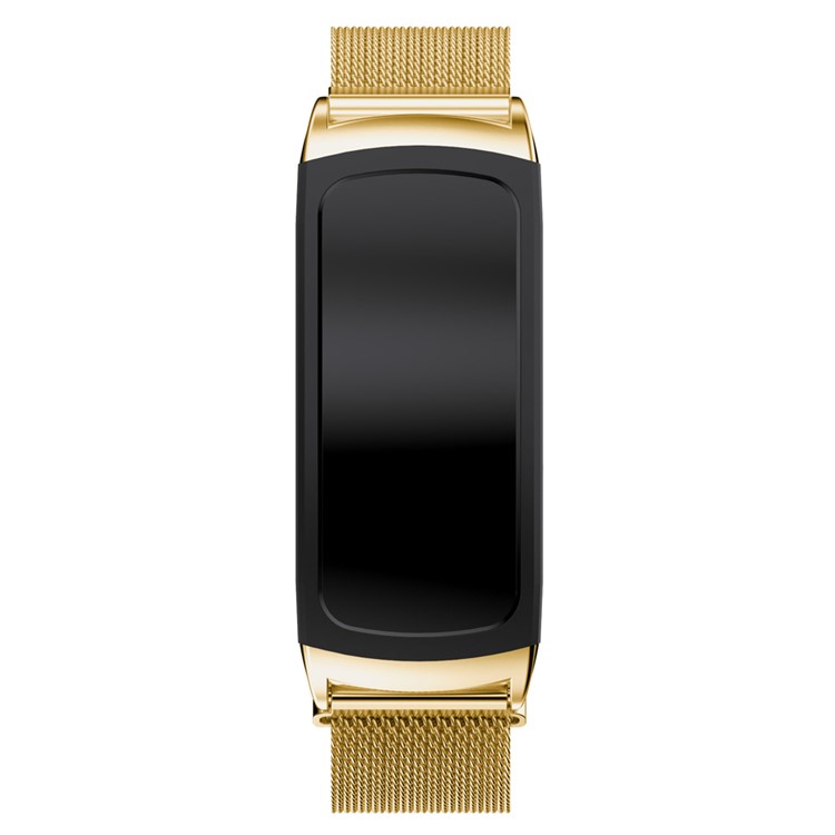 Mesh Design Magnetic Milanese Stainless Steel Watchband Wrist Strap for Samsung Gear Fit 2 SM-R360 - Gold Color-4