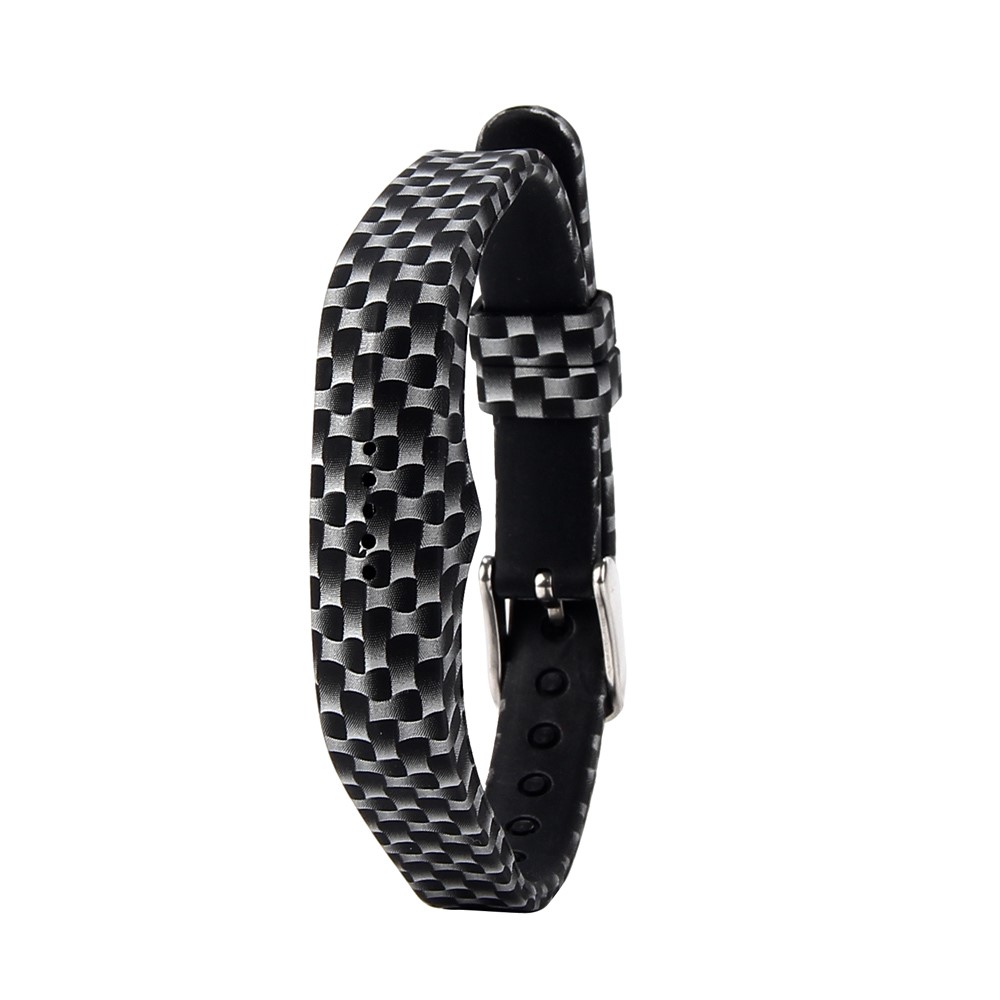 Pattern Printing Flexible Silicone Wrist Watch Band for Fitbit Flex 2 - Black and White Grid-1
