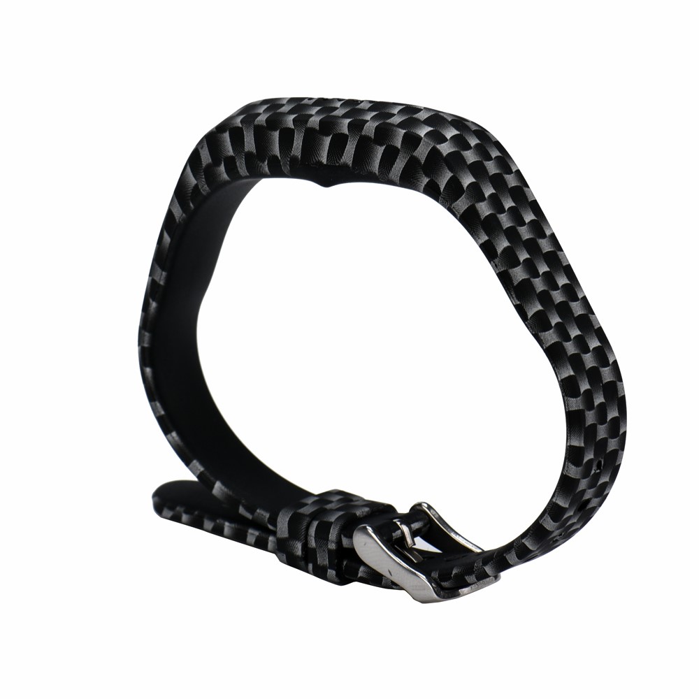 Pattern Printing Flexible Silicone Wrist Watch Band for Fitbit Flex 2 - Black and White Grid-3