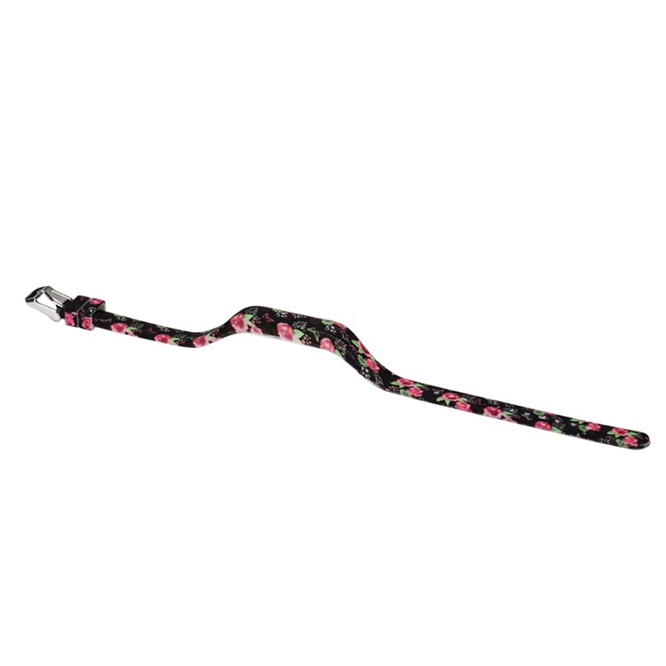 Pattern Printing Flexible Silicone Watch Strap for Fitbit Flex 2 - Rose Flowers with Black Background-2