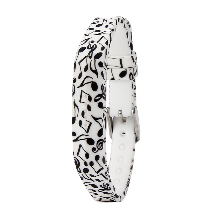 Flexible Pattern Printing Silicone Wrist Watch Strap Replacement for Fitbit Flex 2 - Musical Note-1