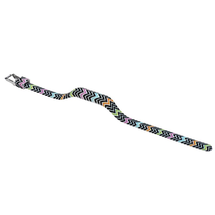 Patterned Flexible Silicone Wrist Watch Strap Replacement for Fitbit Flex 2 - Colorful Chevron-2