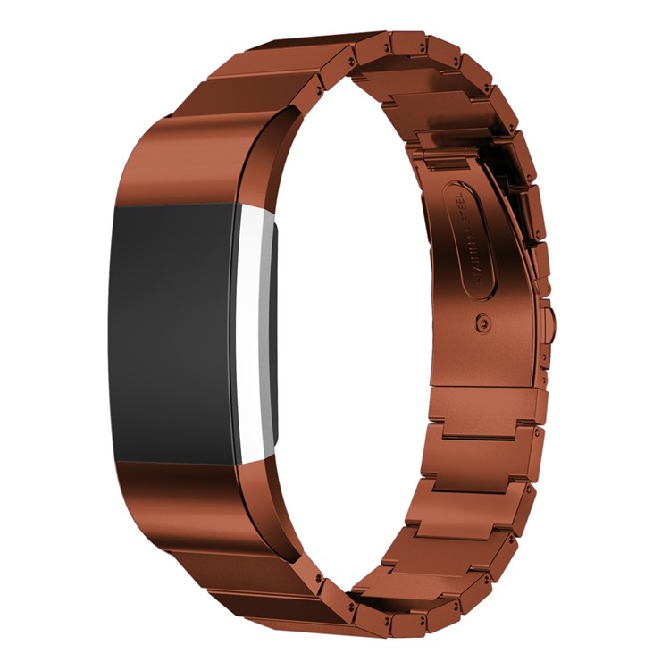 

For Fitbit Charge 2 316L Stainless Steel Bracelet Watch Strap Band - Coffee