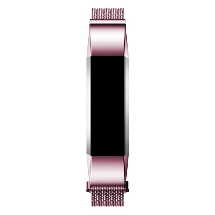 For Fitbit Alta Mesh Magnetic Milanese Stainless Steel Wrist Band - Pink-4