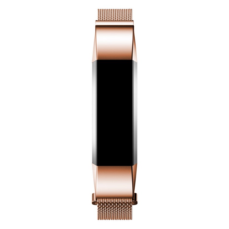 For Fitbit Alta Mesh Magnetic Milanese Stainless Steel Writs Strap - Rose Gold Color-4