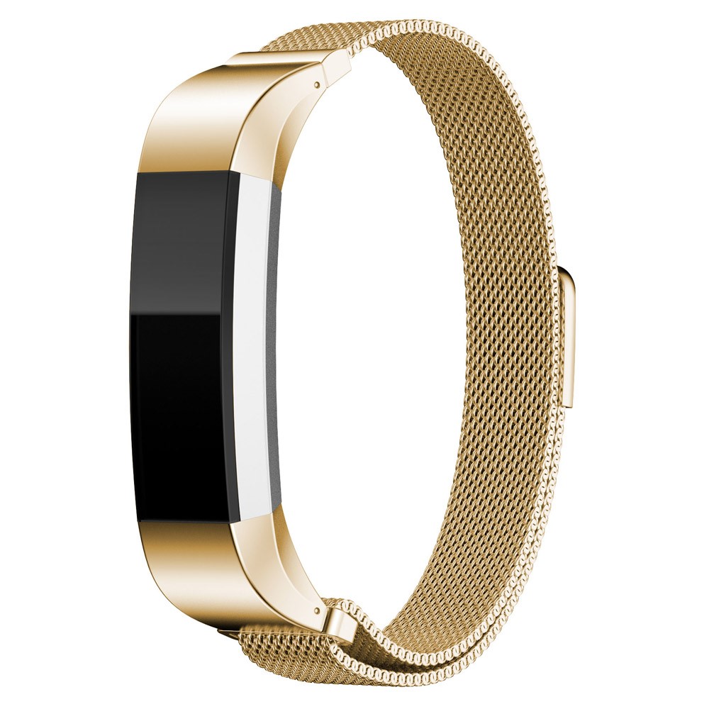 For Fitbit Alta Mesh Magnetic Milanese Stainless Steel Bracelet Band - Gold Color-2