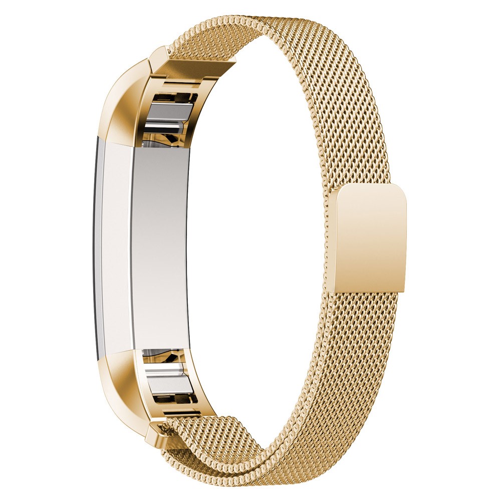 For Fitbit Alta Mesh Magnetic Milanese Stainless Steel Bracelet Band - Gold Color-3