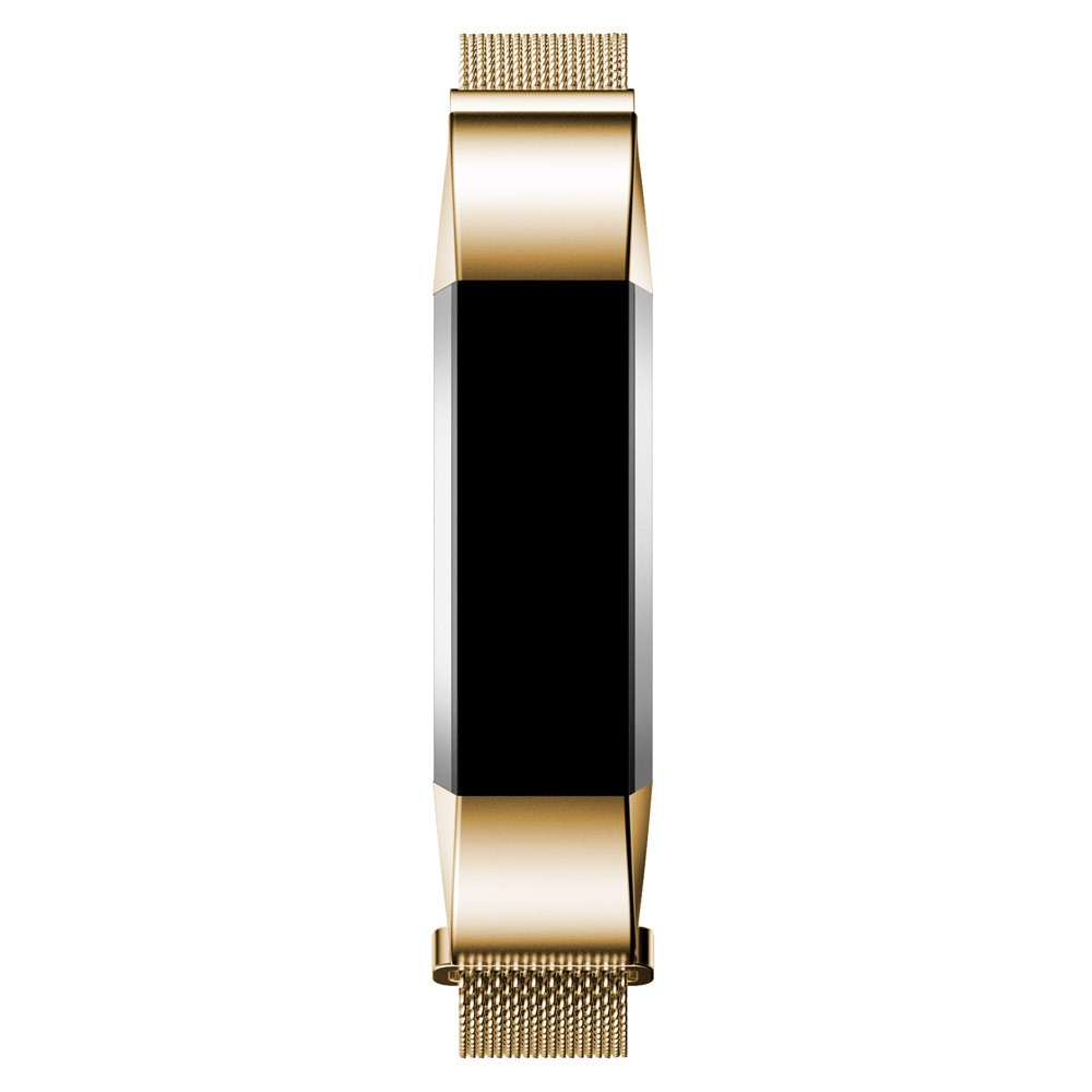 For Fitbit Alta Mesh Magnetic Milanese Stainless Steel Bracelet Band - Gold Color-4