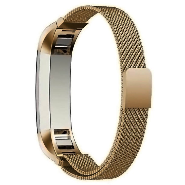 For Fitbit Alta Mesh Magnetic Milanese Stainless Steel Bracelet Strap - Champagne Gold Color-2