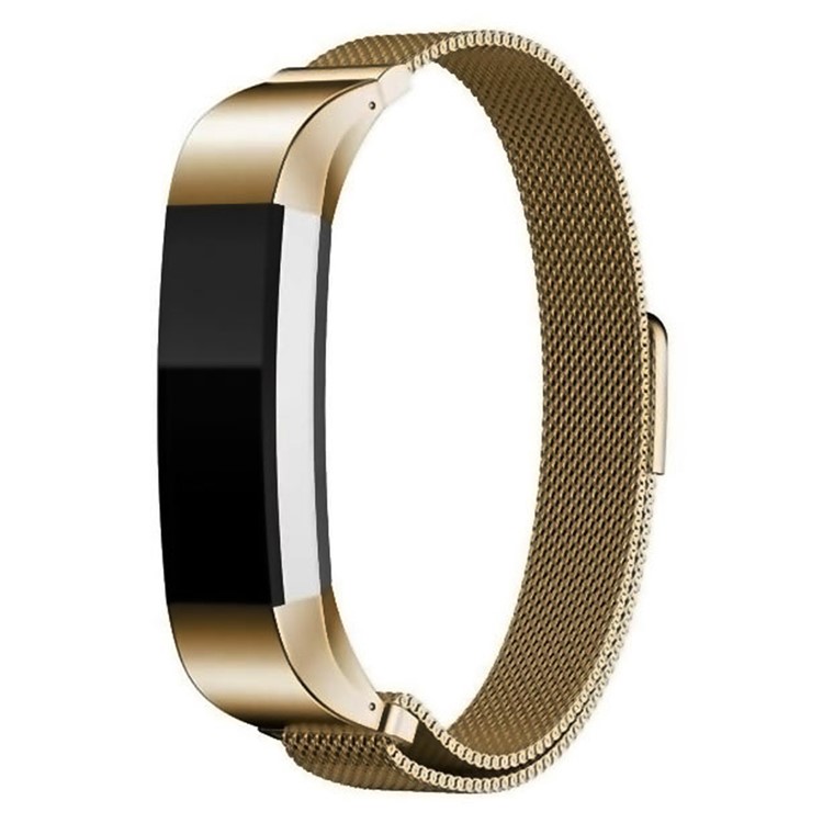 For Fitbit Alta Mesh Magnetic Milanese Stainless Steel Bracelet Strap - Champagne Gold Color-3
