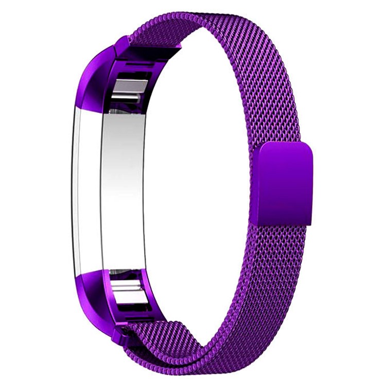 For Fitbit Alta Mesh Milanese Stainless Steel Magnetic Band - Purple-2