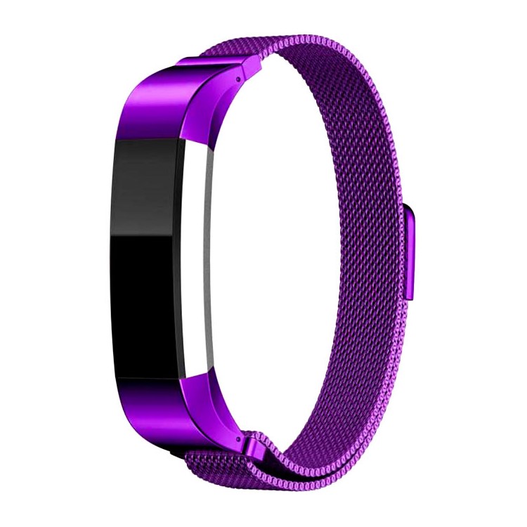 For Fitbit Alta Mesh Milanese Stainless Steel Magnetic Band - Purple-3