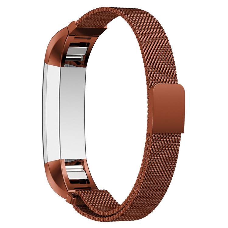 For Fitbit Alta Mesh Milanese Stainless Steel Magnetic Wrist Band - Coffee-2