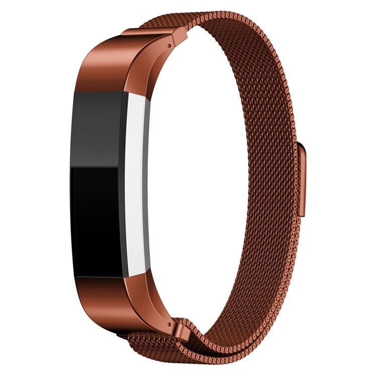 For Fitbit Alta Mesh Milanese Stainless Steel Magnetic Wrist Band - Coffee-3