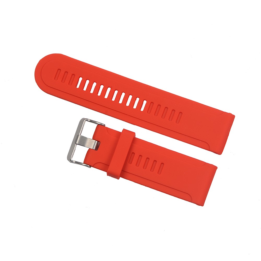 Soft Silicone Watch Band for Garmin Fenix 3/Fenix 3 HR/Fenix 2 etc + Lugs Adapters + Tools - Red-2