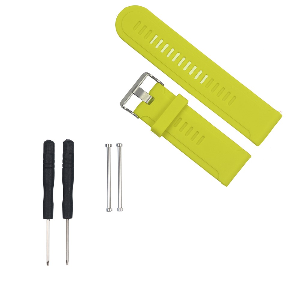 Soft Silicone Watch Wrist Strap for Garmin Fenix 3/Fenix 3 HR/Fenix 2 etc + Lugs Adapters + Tools - Green-1