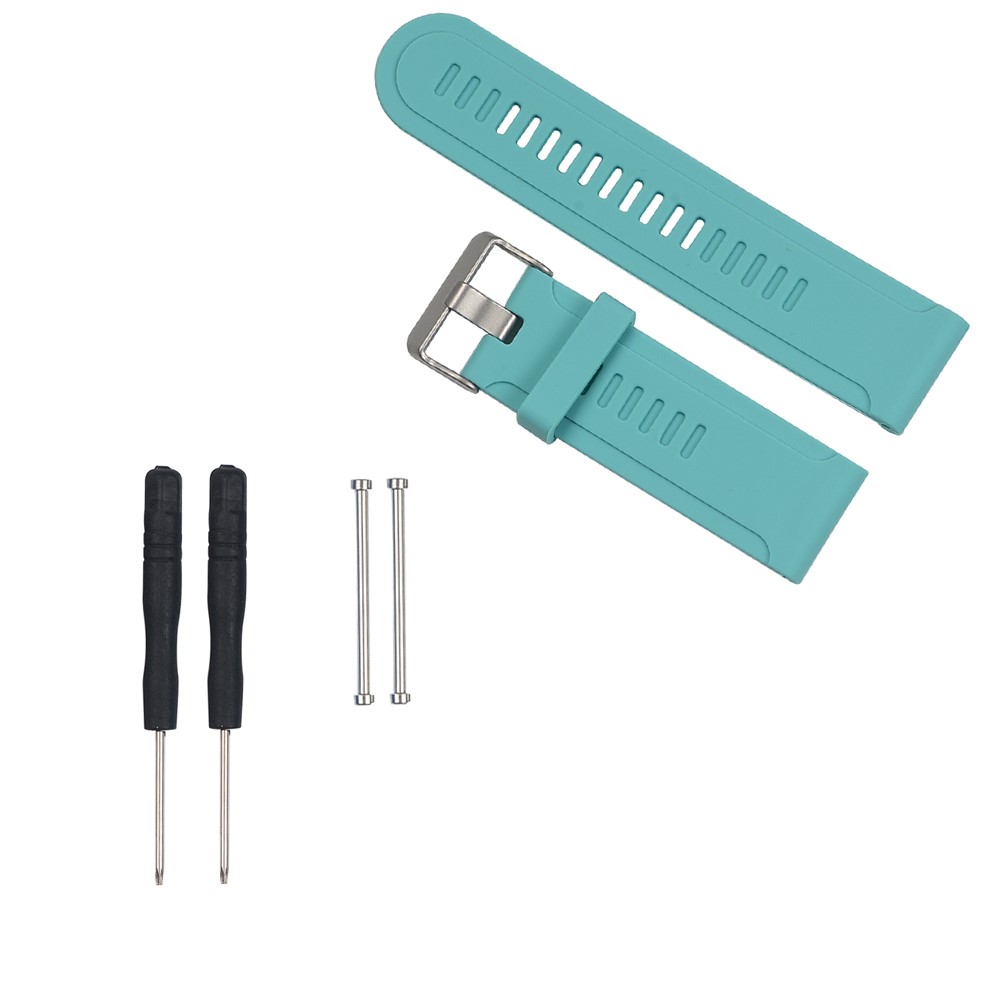 Replacement Silicone Watch Band for Garmin Fenix 3/Fenix 3 HR/Fenix 2 etc + Lugs Adapters + Tools - Cyan-1