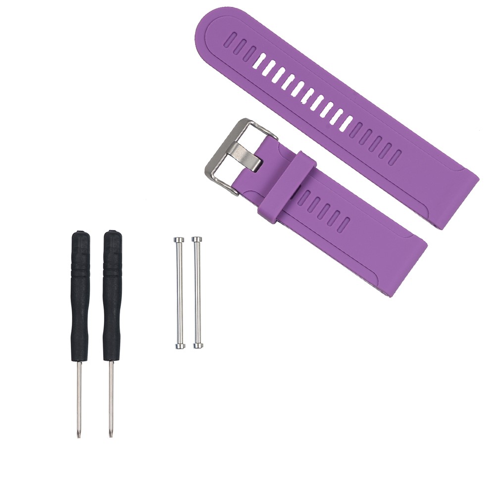 Silicone Watchband Replacement for Garmin Fenix 3/Fenix 3 HR/Fenix 2 etc + Lugs Adapters + Tools - Purple-1