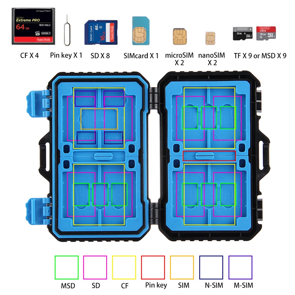 PU5002 27 in 1 Memory Card / SIM Card Storage Case Storage Box - Black-7