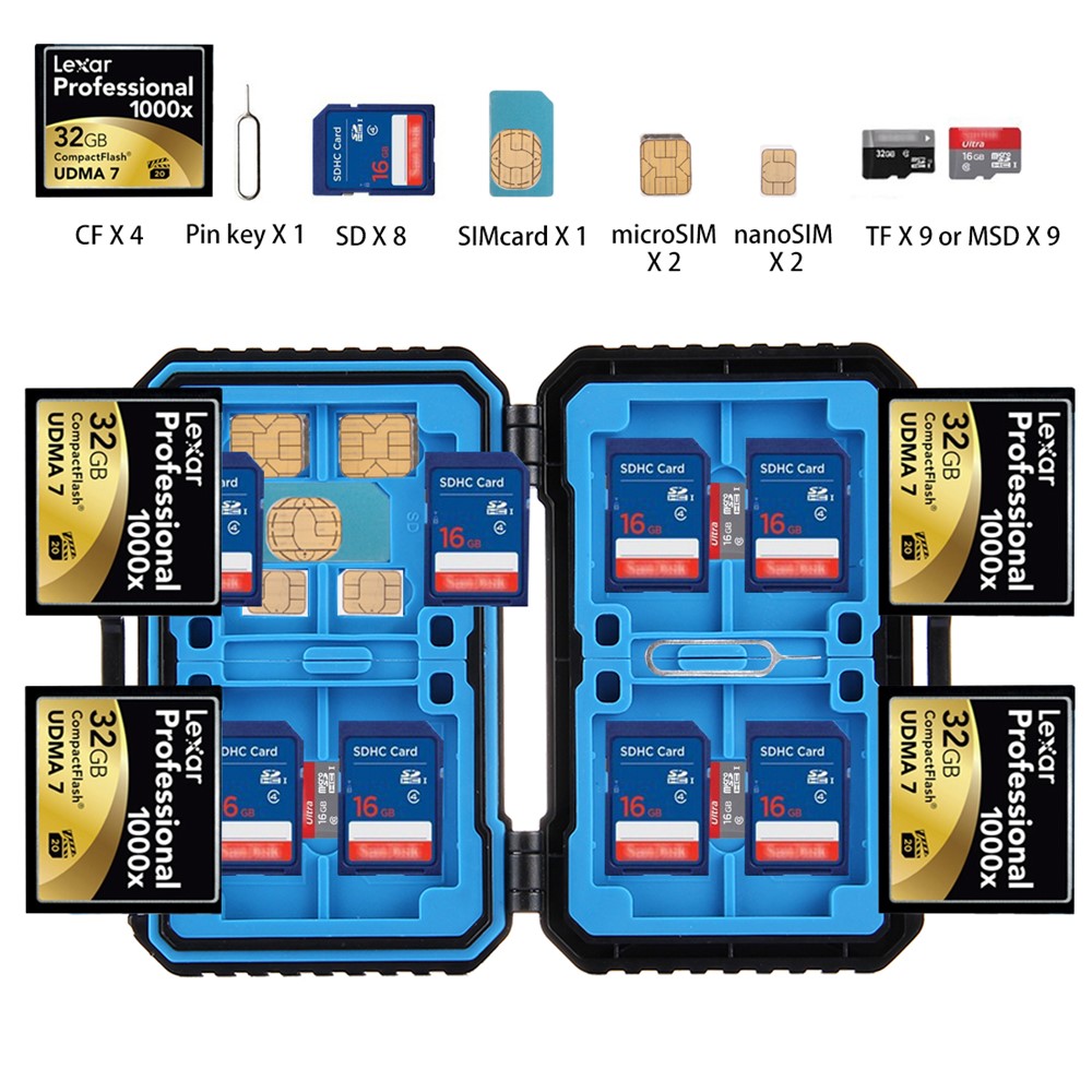 PU5002 27 in 1 Memory Card / SIM Card Storage Case Storage Box - Black-8