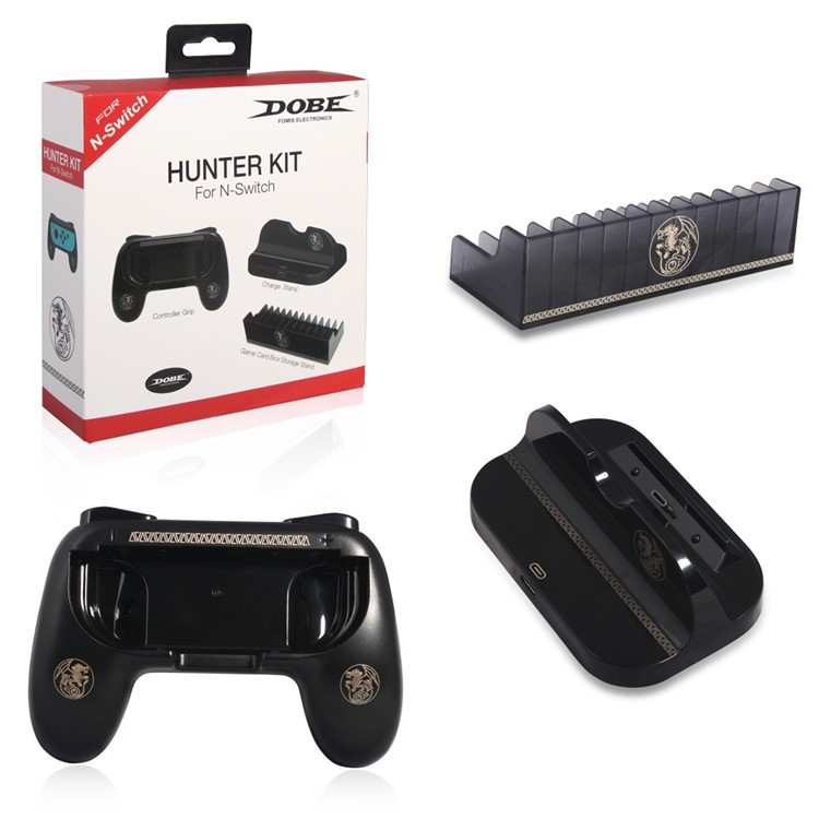 DOBE Hunter Kit 3 in 1 Charge Stand Controller Grip and Storage Stand for N-Switch Game Controller-1
