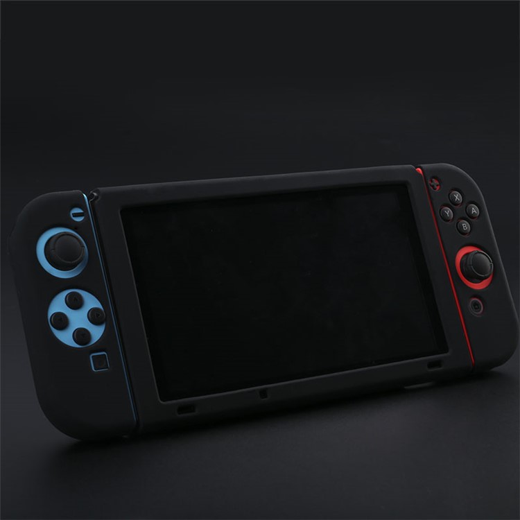 BUBM Soft Anti-slip Silicone Case Separate Bodies Case with Kickstand for Nintendo Switch - Black-2