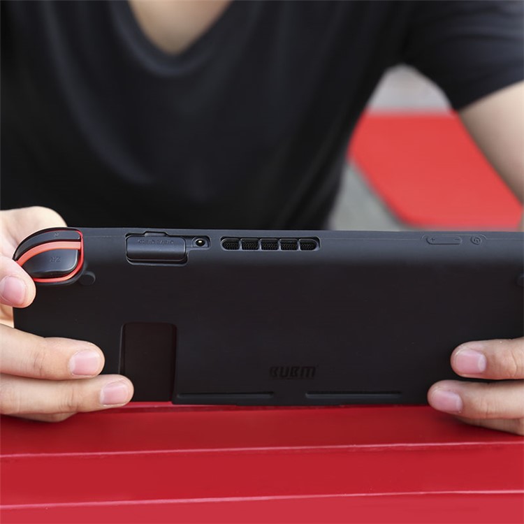 BUBM Soft Anti-slip Silicone Case Separate Bodies Case with Kickstand for Nintendo Switch - Black-5