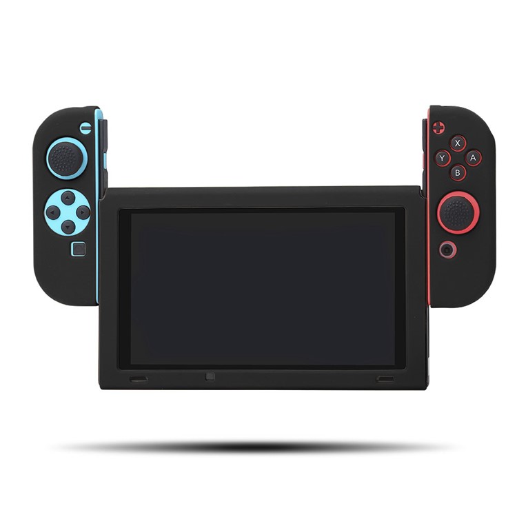 BUBM Soft Anti-slip Silicone Case Separate Bodies Case with Kickstand for Nintendo Switch - Black-9
