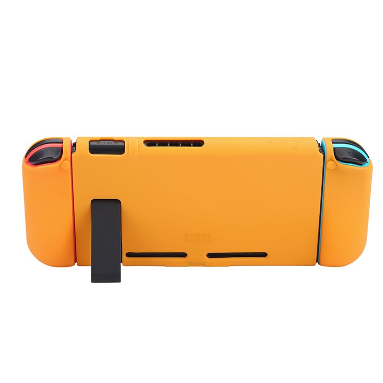 BUBM Soft Silicone Separate Bodies Case Anti-slip Protective Cover with Kickstand for Nintendo Switch - Orange-3