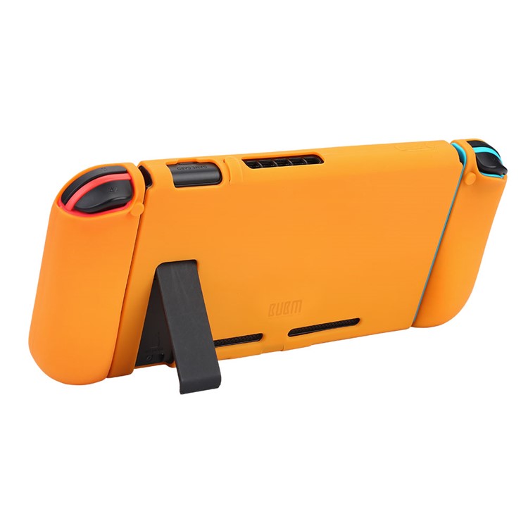 BUBM Soft Silicone Separate Bodies Case Anti-slip Protective Cover with Kickstand for Nintendo Switch - Orange-4