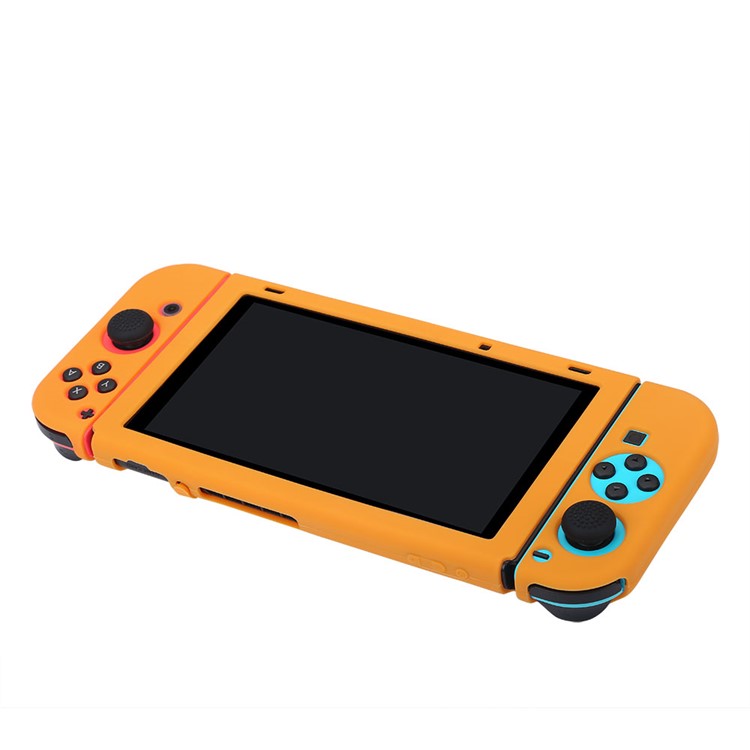 BUBM Soft Silicone Separate Bodies Case Anti-slip Protective Cover with Kickstand for Nintendo Switch - Orange-5