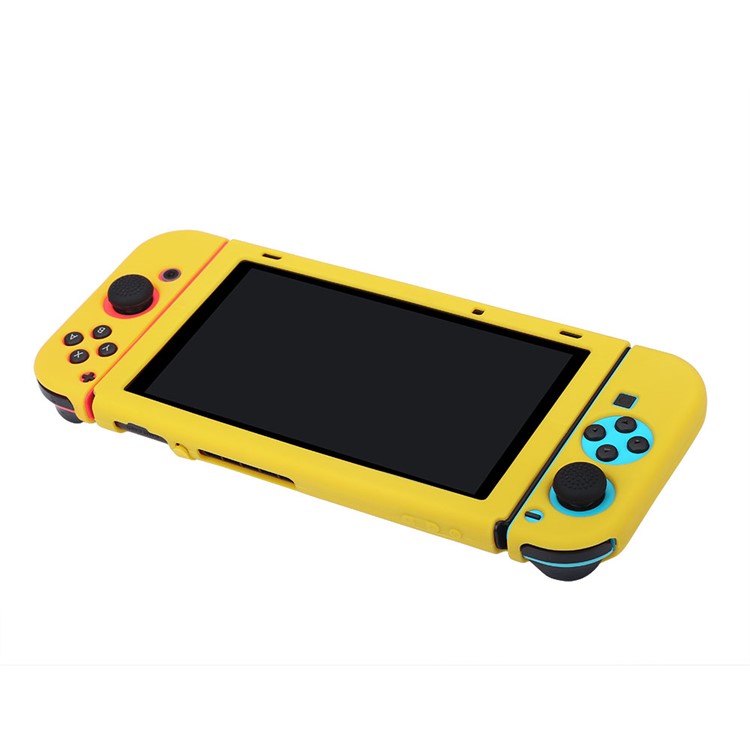 BUBM Soft Anti-slip Separate Silicone Case Cover with Kickstand for Nintendo Switch - Yellow-4