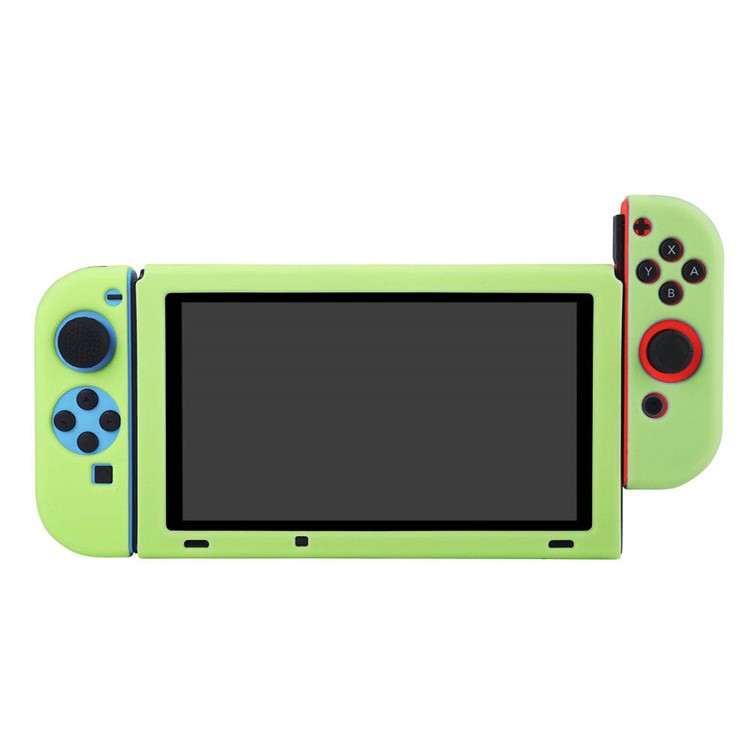 BUBM Soft Anti-slip Silicone Cover Separate Protective Case with Kickstand for Nintendo Switch - Green-3