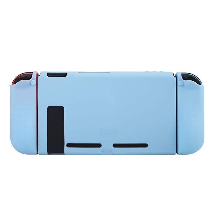 BUBM Separate Anti-slip Protective Cover Soft Silicone Case with Kickstand for Nintendo Switch - Blue-4