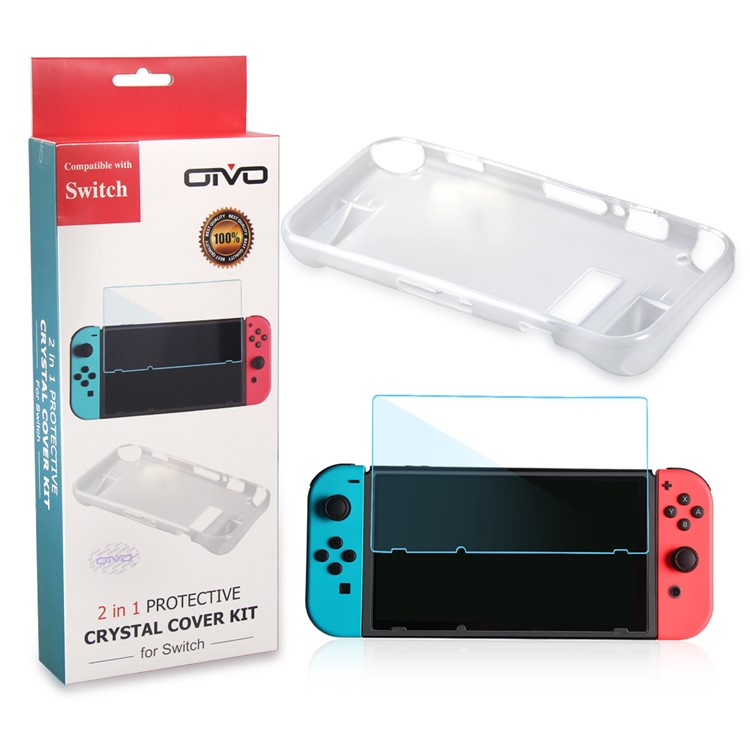 OIVO for Nintendo Switch 2-in-1 TPU+Silicone Case Protector Case - Transparent-6