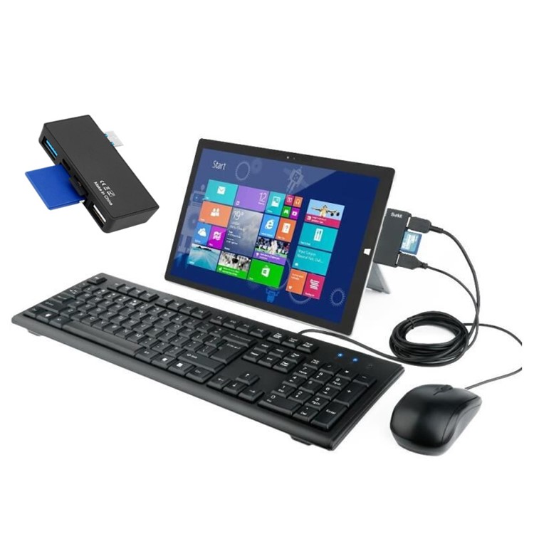 USB 3.0 HUB Adapter with SD/Micro SD Card Reader for Microsoft Surface Pro 3/4-6
