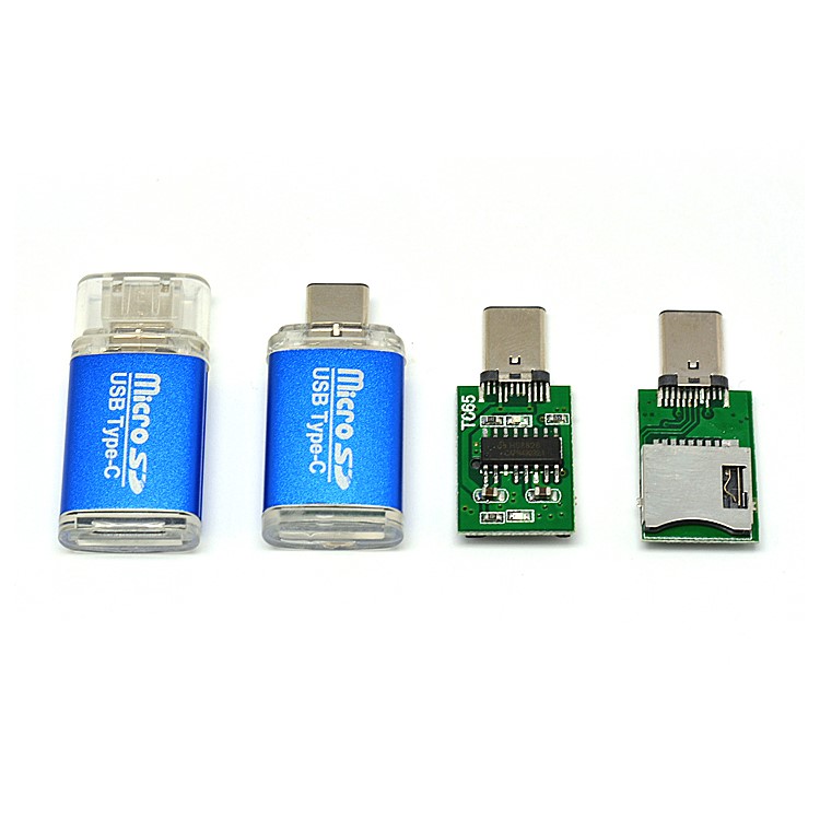 Mini USB 3.1 Type-C TF/SD Card Reader for Smartphone and Computer - Blue-2