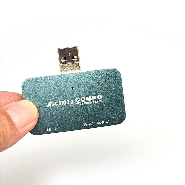T-699C OTG Function USB Type C Hub Combo to USB 3.0 Port + SD/TF Card Reader - Grey-2