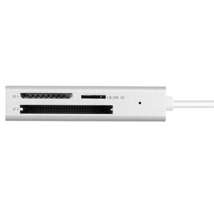 MOMAX ONE LINK Aluminum 3-in-1 Type-C to TF/SD/CF Card Reader Ports Adapter Hub - Silver-4
