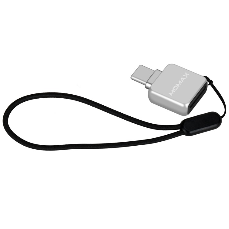 MOMAX Mini-tipo C Porta Micro SD / TF Adaptador De Leitor De Cartão Para Samsung Huawei Xiaomi Etc - Prata-11