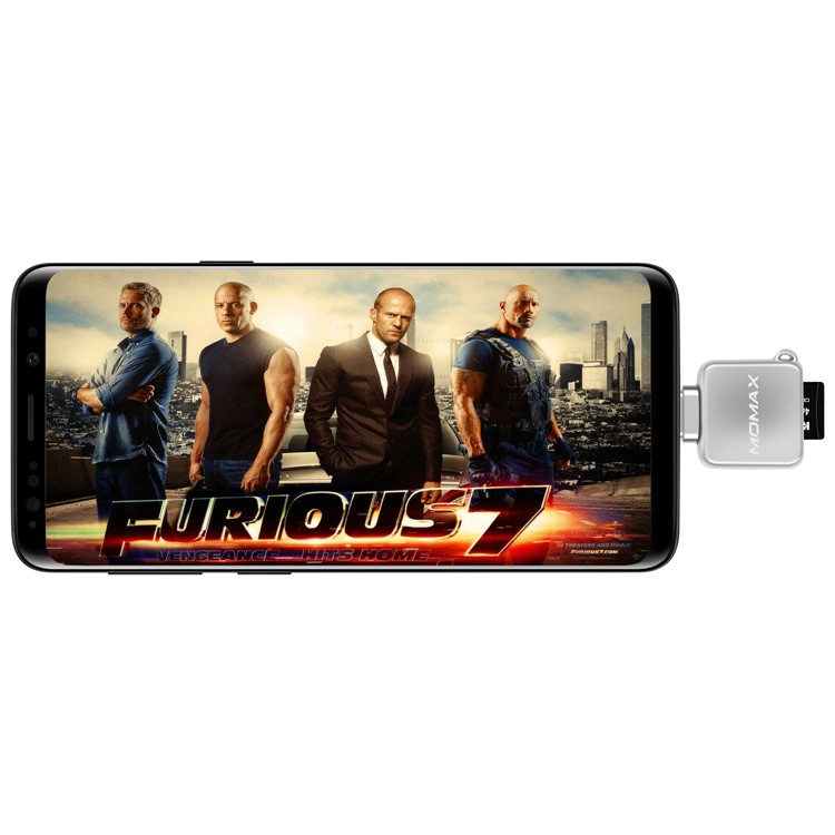 MOMAX Mini-tipo C Porta Micro SD / TF Adaptador De Leitor De Cartão Para Samsung Huawei Xiaomi Etc - Prata-8